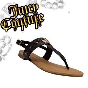 Black Juicy Couture So Strapped Thong Sandals